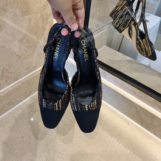 Chanel女鞋 香奈兒時尚經典涼鞋 Chanel中跟涼鞋  naq1095
